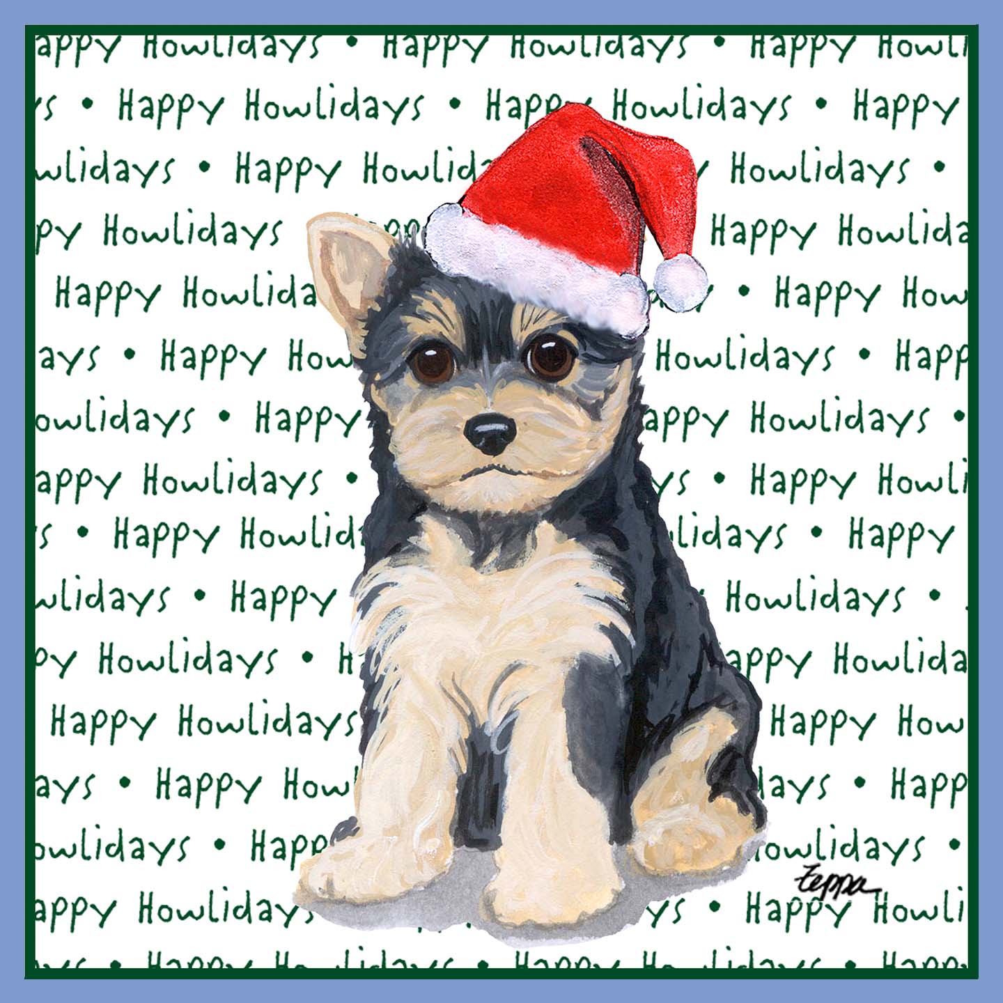 Yorkshire Terrier Puppy Happy Howlidays Text - Women's Tri-Blend T-Shirt