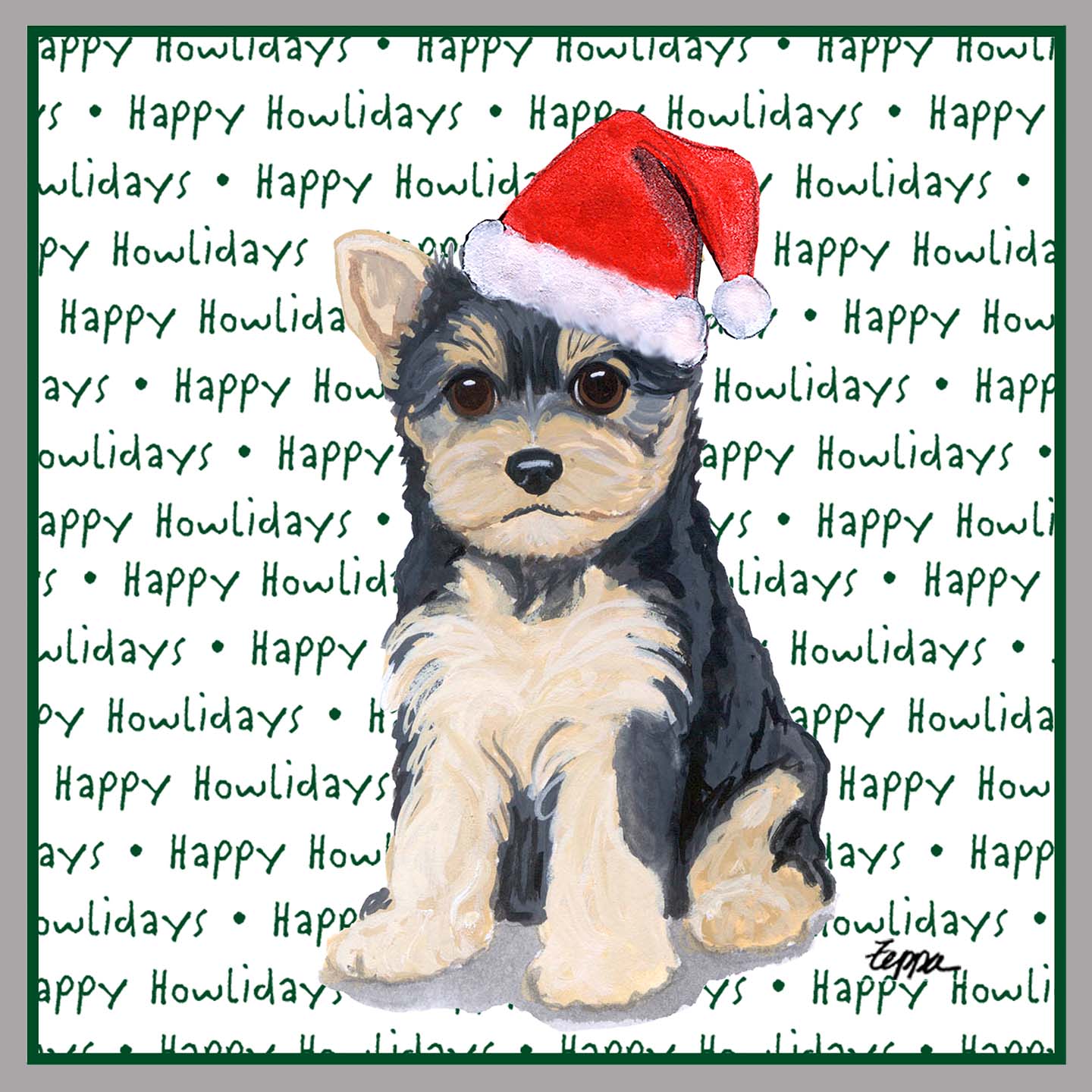 Yorkshire Terrier Puppy Happy Howlidays Text - Kids' Unisex Hoodie Sweatshirt