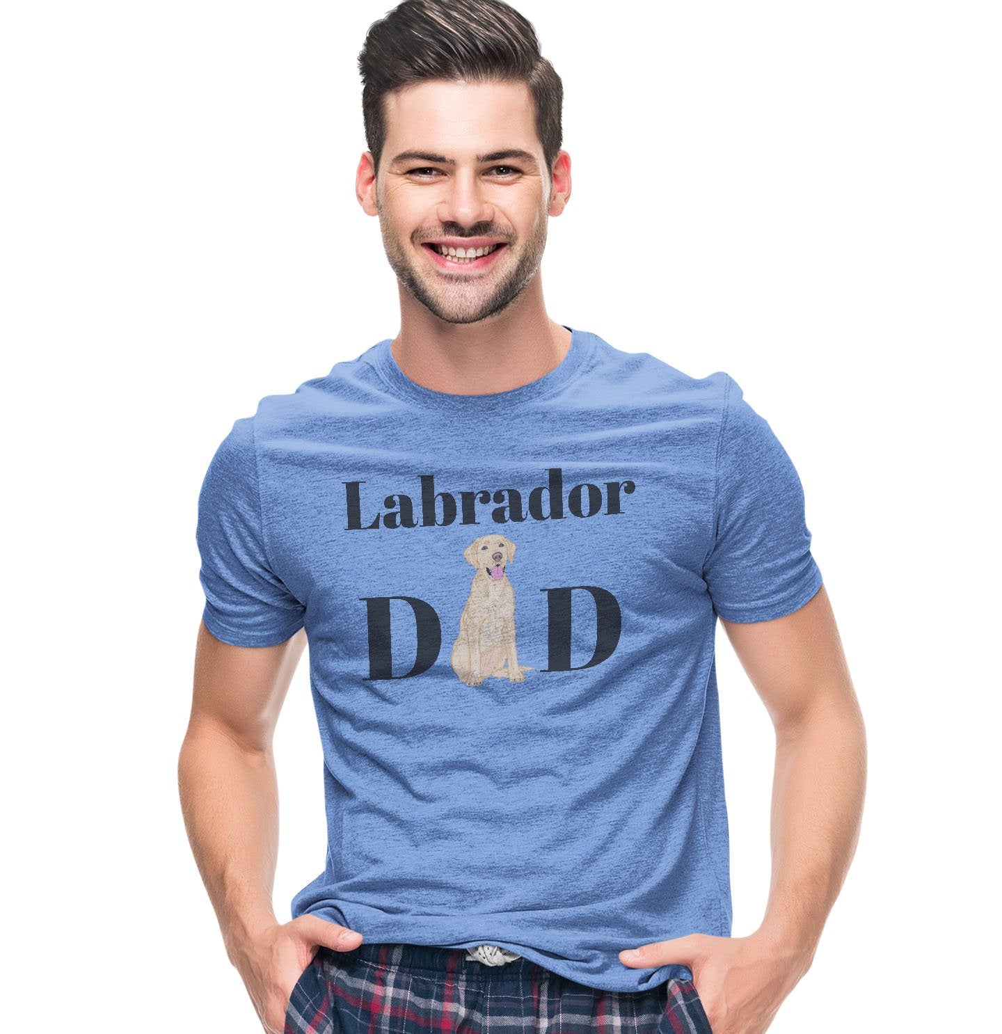 Animal Pride - Yellow Labrador Dad Illustration - Adult Tri-Blend T-Shirt