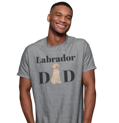 Yellow Labrador Dad Illustration - Adult Unisex T-Shirt