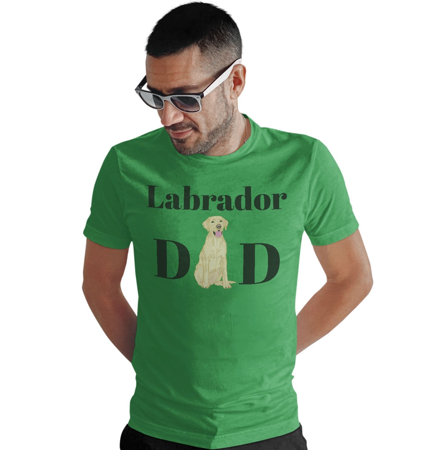 Yellow Labrador Dad Illustration - Adult Unisex T-Shirt