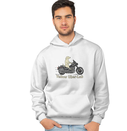 Yellow Lab Biker - Adult Unisex Hoodie Sweatshirt