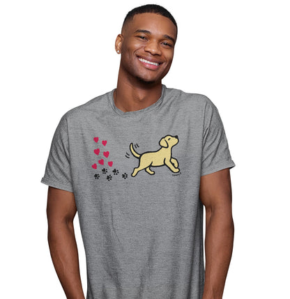 Yellow Labrador Love Trail - Adult Unisex T-Shirt