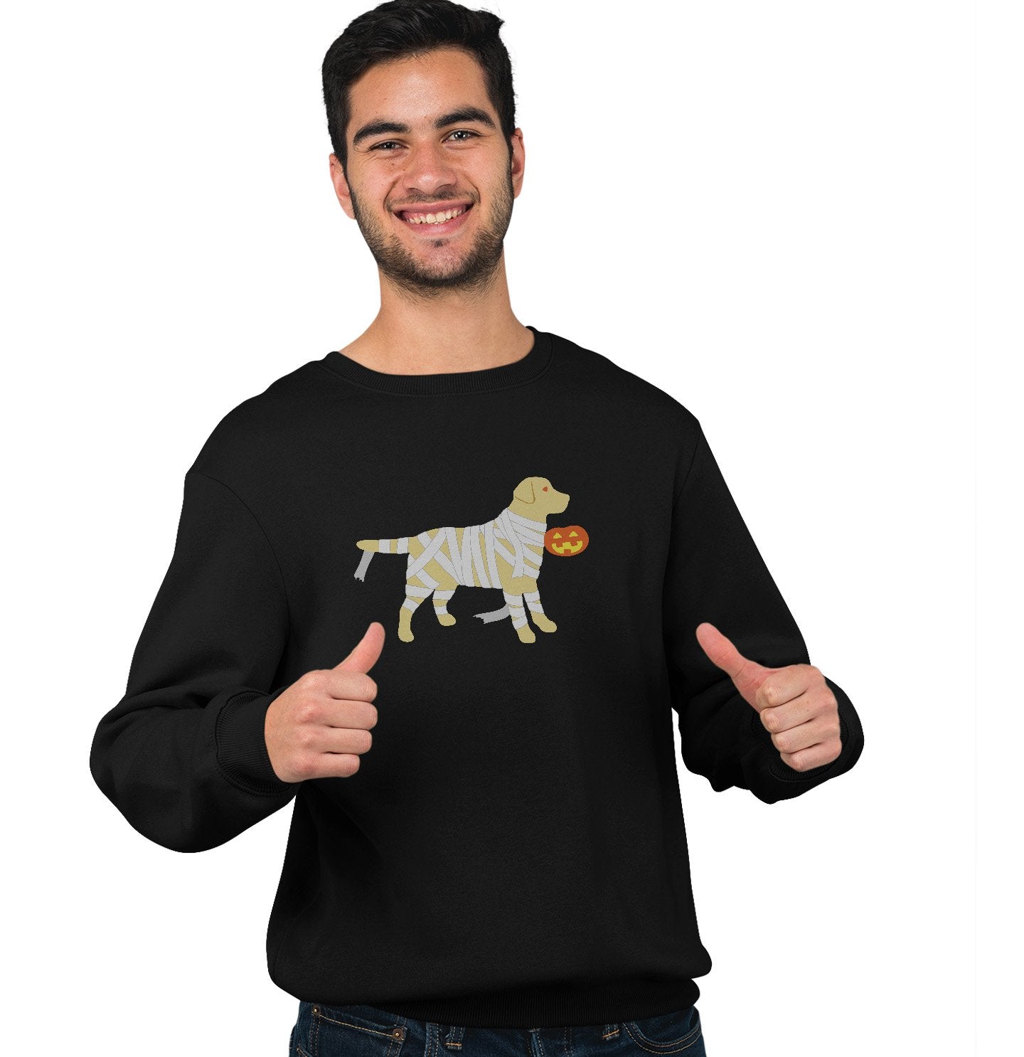 Yellow Lab Mummy Trick or Treater - Adult Unisex Crewneck Sweatshirt