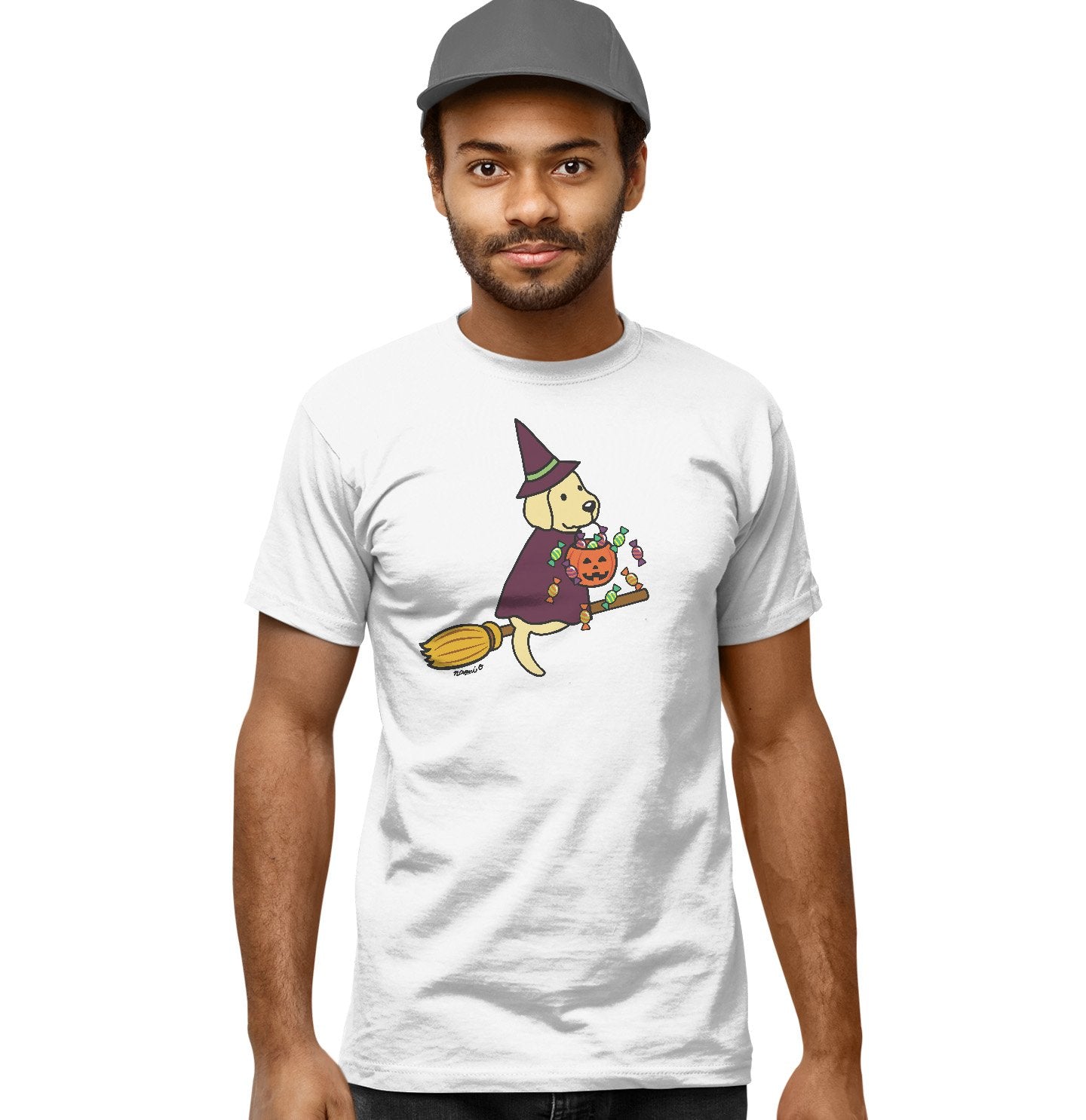 Yellow Lab Witch - Adult Unisex T-Shirt