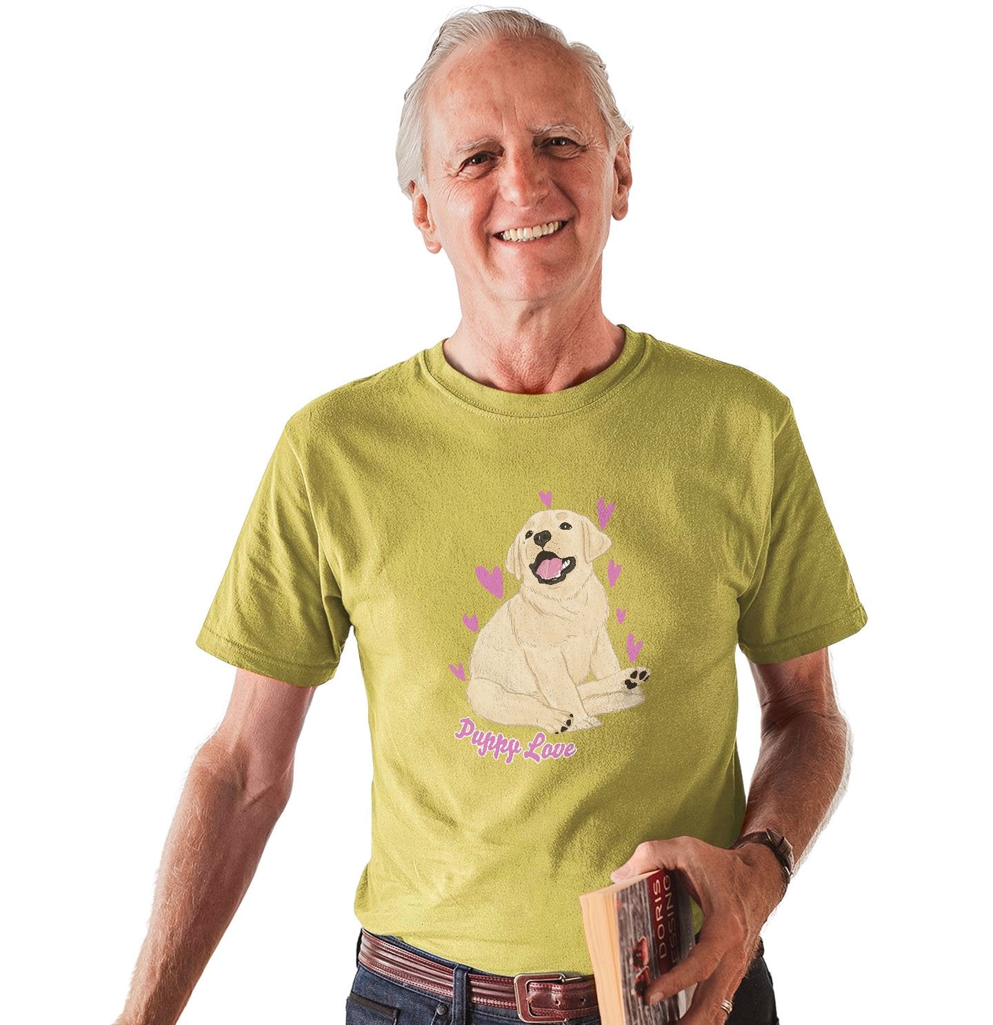 Yellow Labrador Puppy Love - Adult Unisex T-Shirt