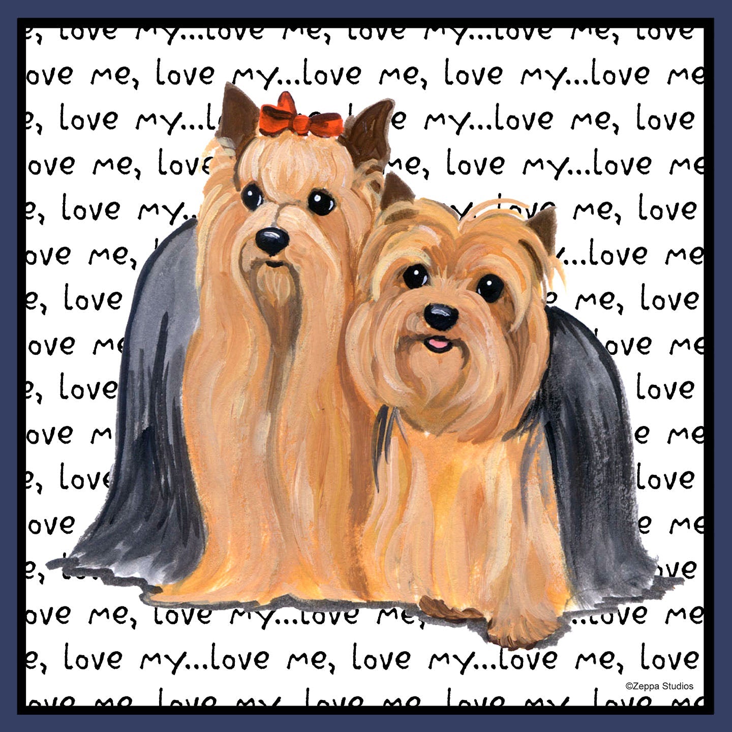 Yorkie Love Text - Adult Unisex Crewneck Sweatshirt