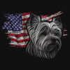 Patriotic Yorkshire Terrier American Flag - Women's V-Neck T-Shirt