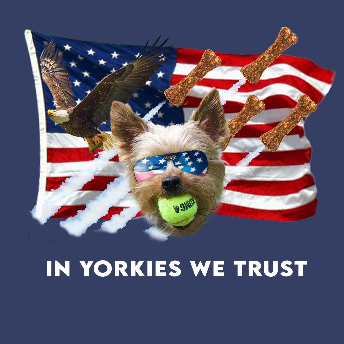 In Yorkies We Trust - Adult Unisex Crewneck Sweatshirt