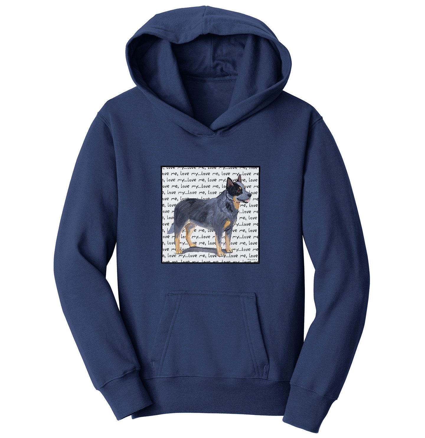 Australian Cattle Dog Love Text - Kids' Unisex Hoodie Sweatshirt | Zeppa Studios