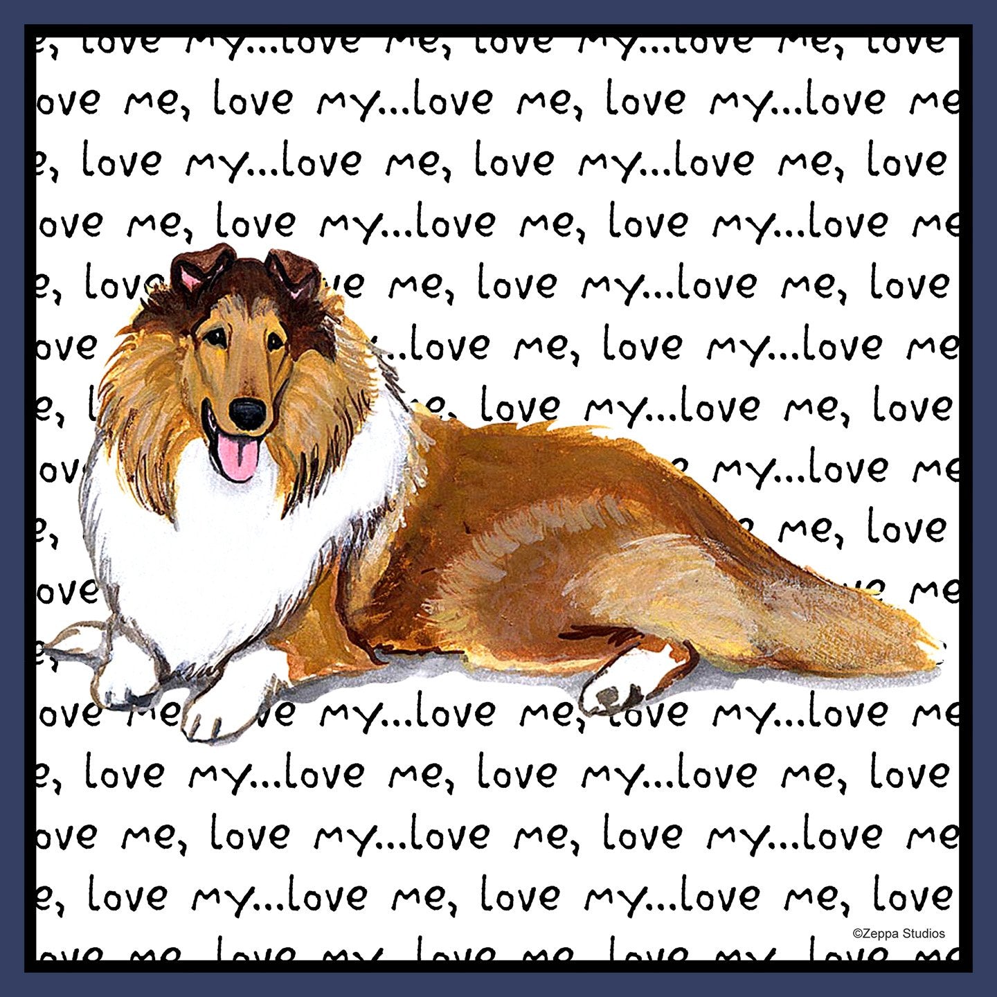 Collie Love Text - Adult Unisex T-Shirt