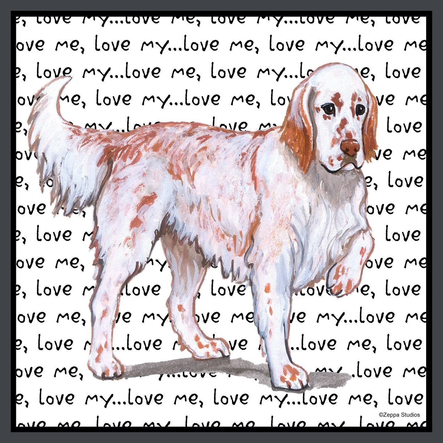 English Setter Love Text - Women's Fitted T-Shirt