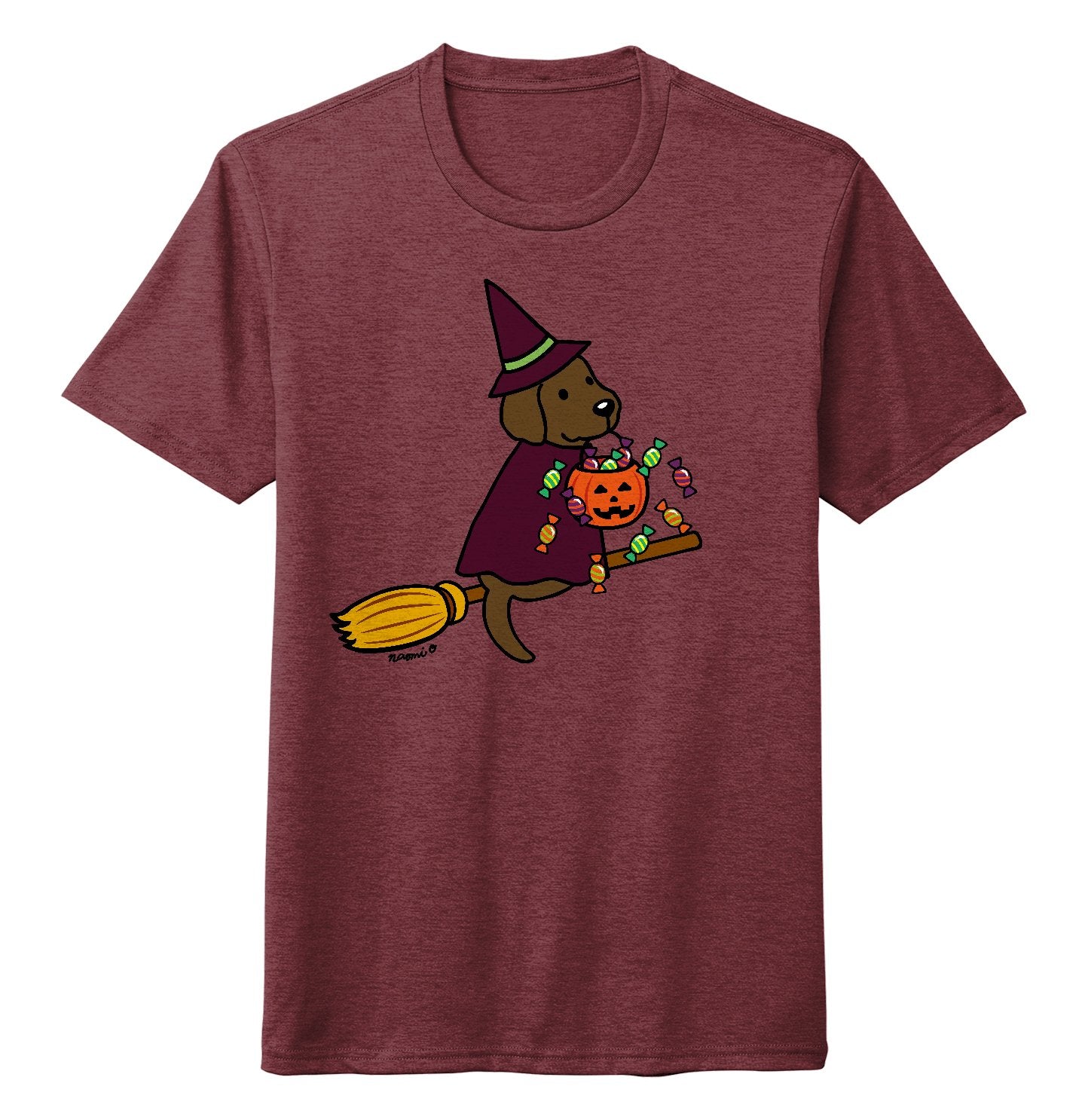 Chocolate Lab Witch - Adult Tri-Blend T-Shirt