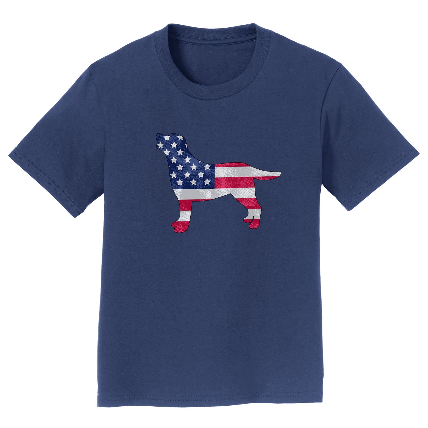 USA Flag Pattern Lab Silhouette - Kids' Unisex T-Shirt