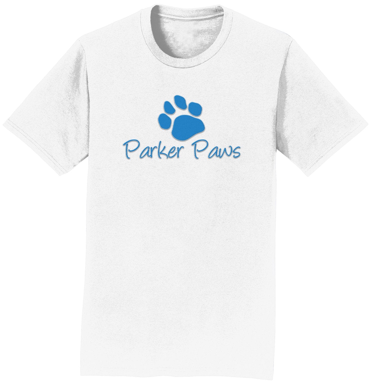 Parker Paws Blue Paw Print Logo - Adult Unisex T-Shirt