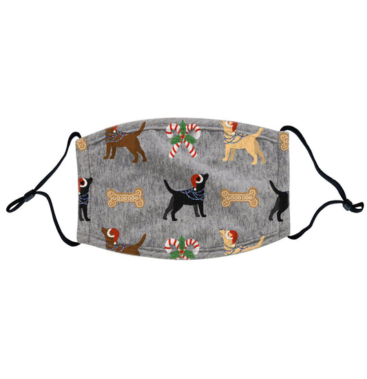 Animal Pride - Christmas Lab Pattern - Adult Adjustable Face Mask