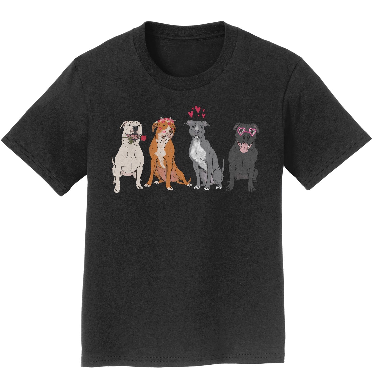 Animal Pride - Pit Bull Love Line Up - Kids' Unisex T-Shirt