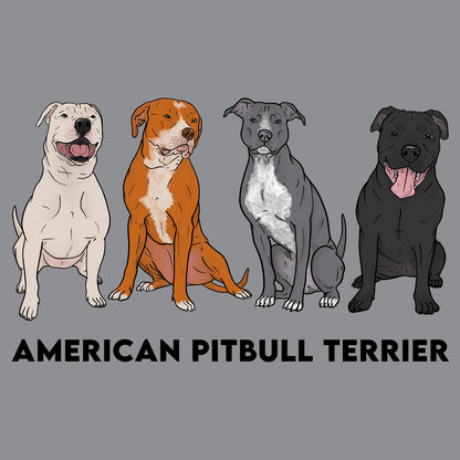 American Pit Bull Terrier Line Up - Women's V-Neck Long Sleeve T-Shirt