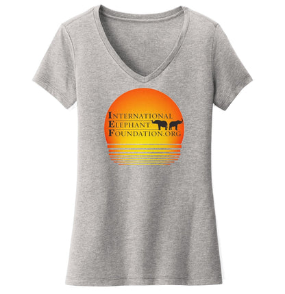 IEF Sunset Logo - Women's V-Neck T-Shirt