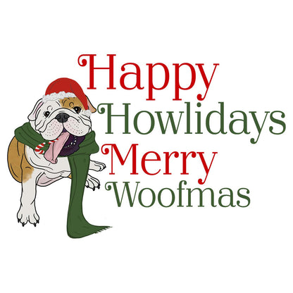 Merry Woofmas Bulldog - Adult Unisex Hoodie Sweatshirt