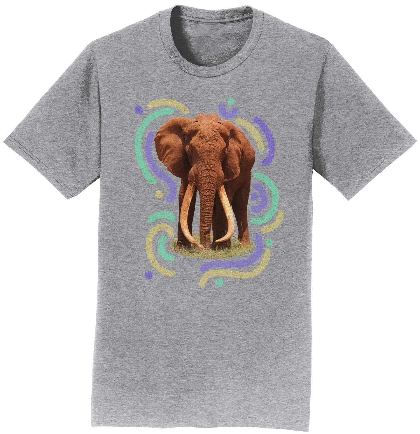 Wiggly Lines Elephant - Adult Unisex T-Shirt