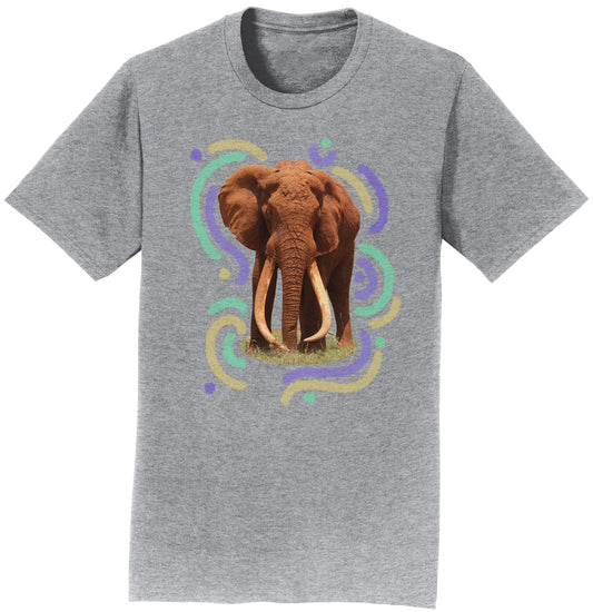 Wiggly Lines Elephant - Adult Unisex T-Shirt