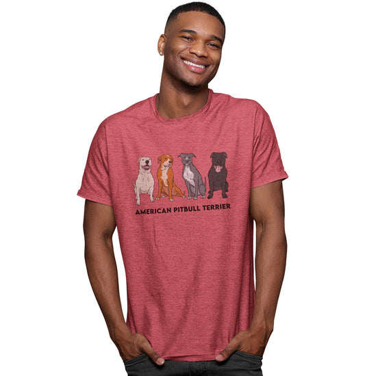 Animal Pride - American Pit Bull Terrier Line Up - Adult Tri-Blend T-Shirt