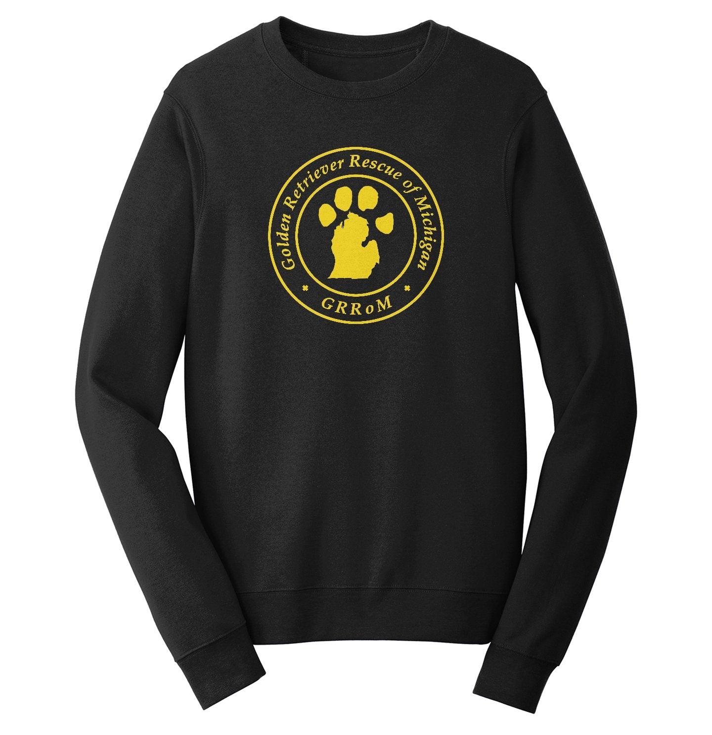 Golden Retriever Rescue of Michigan Full Front Logo - Adult Unisex Crewneck Sweatshirt