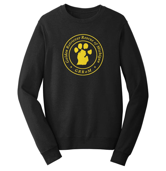 Golden Retriever Rescue of Michigan Full Front Logo - Adult Unisex Crewneck Sweatshirt