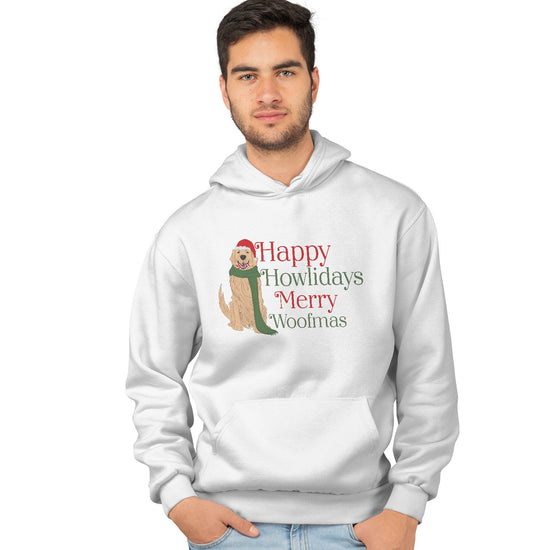 Animal Pride - Merry Woofmas Golden Retriever - Adult Unisex Hoodie Sweatshirt