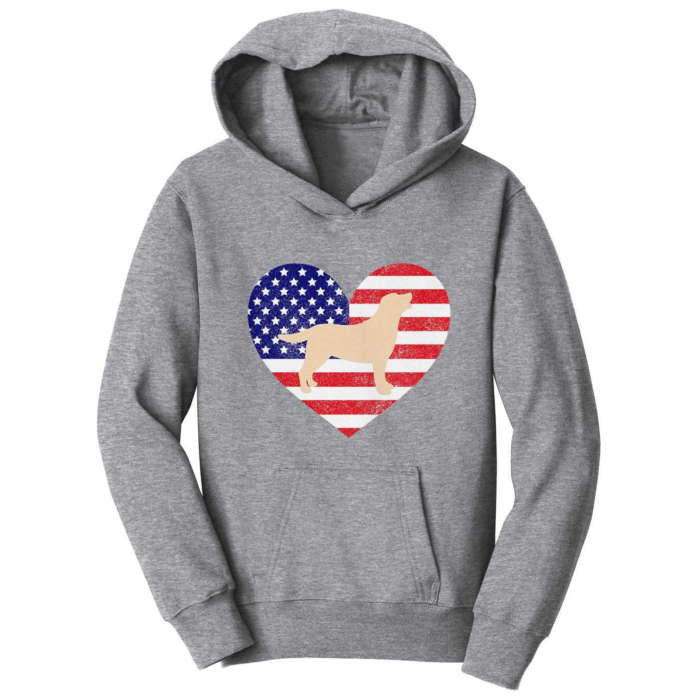 USA Flag Yellow Lab Silhouette - Kids' Unisex Hoodie Sweatshirt