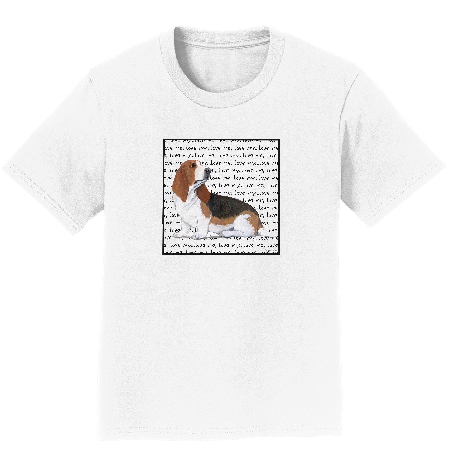 Basset Hound Love Text - Kids' Unisex T-Shirt