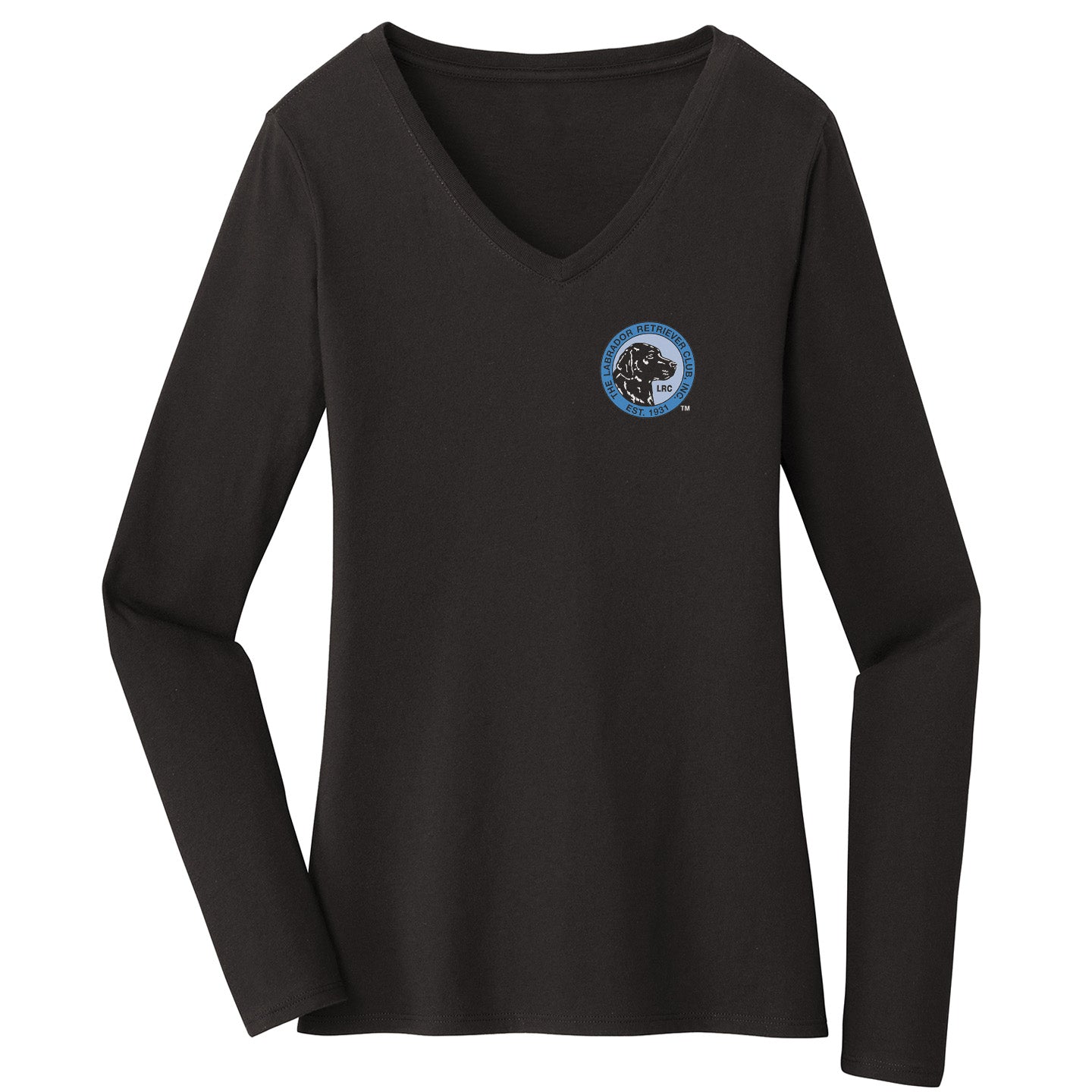 LRC Left Chest Blue Logo - Women's V-Neck Long Sleeve T-Shirt