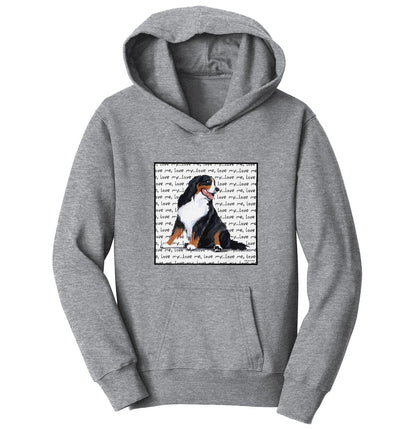 Bernese Mountain Dog Love Text - Kids' Unisex Hoodie Sweatshirt