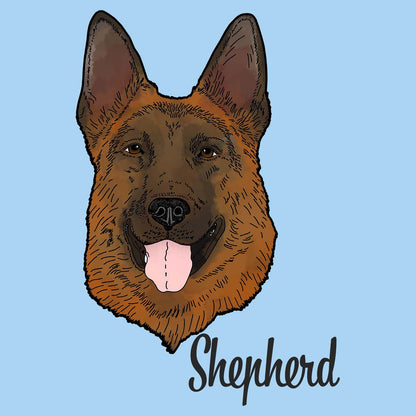 Tan & Red German Shepherd Headshot - Adult Unisex T-Shirt