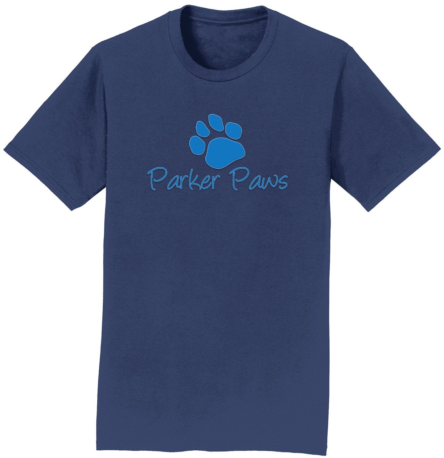 Parker Paws Blue Paw Print Logo - Adult Unisex T-Shirt