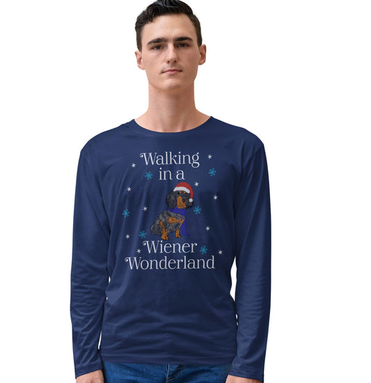 Animal Pride - Long Haired Wiener Wonderland - Adult Unisex Long Sleeve T-Shirt