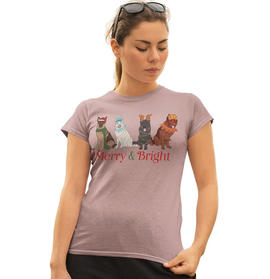 Animal Pride - German Shepherd Christmas Line Up - Women's Fitted T-Shirt