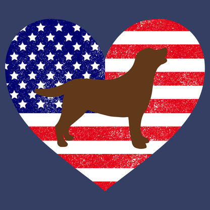 USA Flag Chocolate Lab Silhouette - Adult Unisex T-Shirt