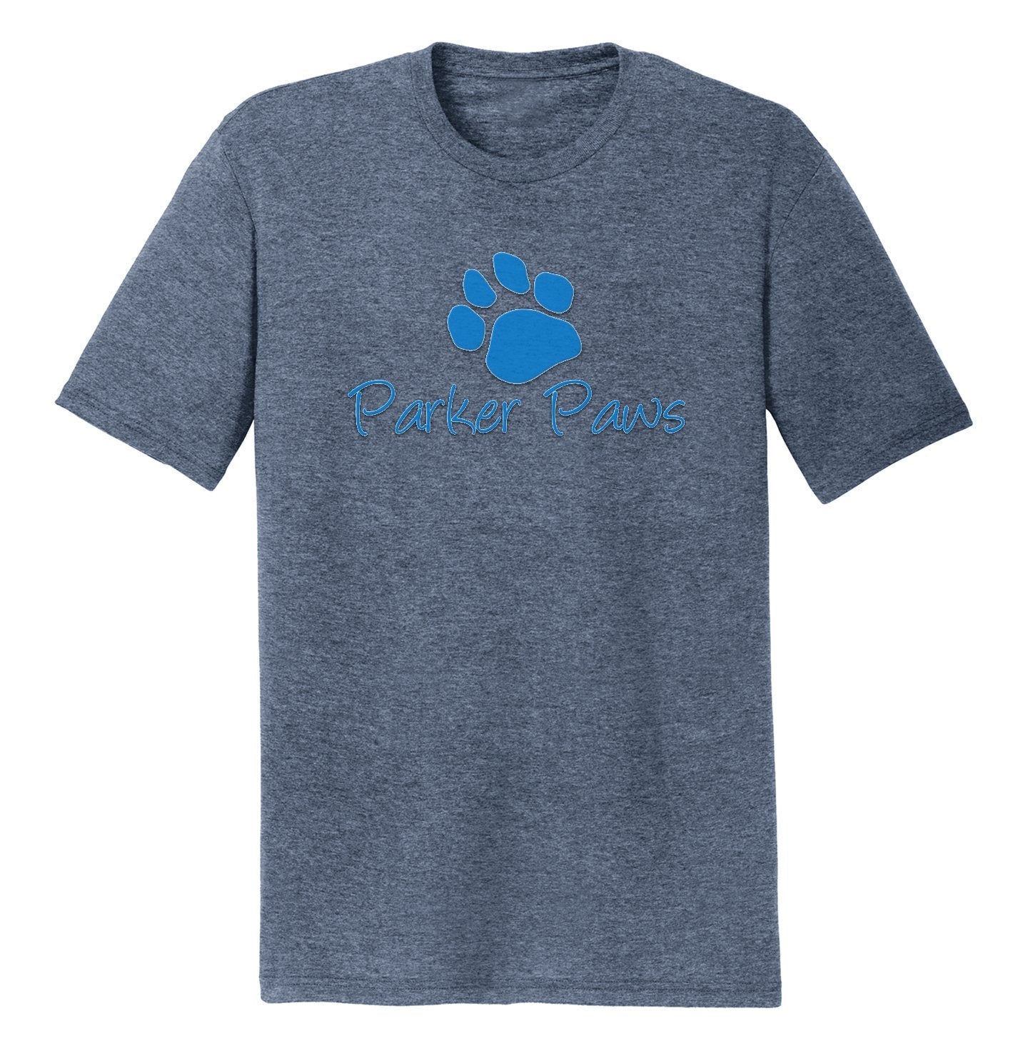 Parker Paws Blue Paw Print Logo - Adult Tri-Blend T-Shirt