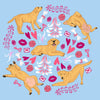 Yellow Labrador Pink Fleur Pattern  - Kids' Unisex T-Shirt