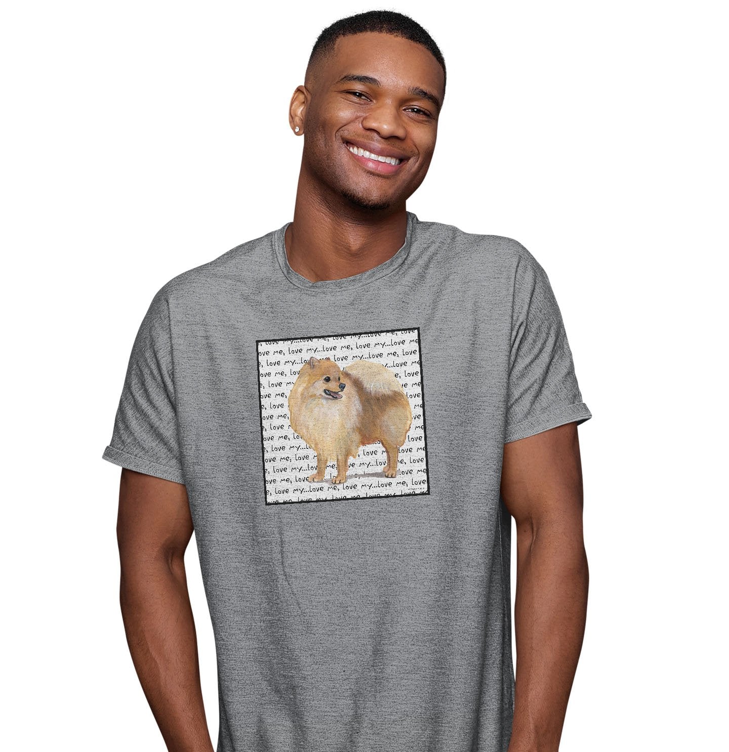 Pomeranian Love Text - Adult Unisex T-Shirt