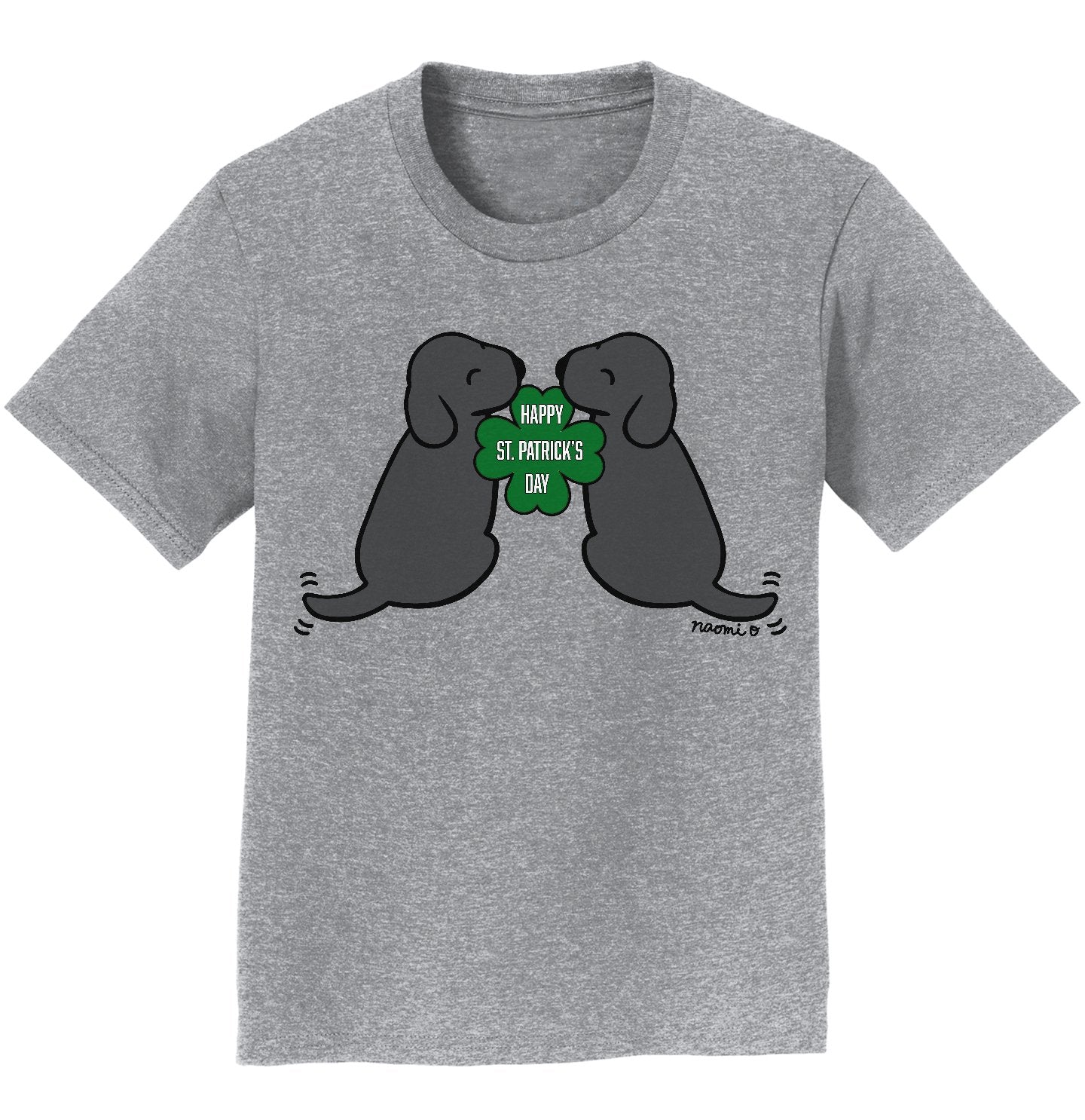 Animal Pride - Happy St. Patrick's Day Black Lab Puppies - Kids' Unisex T-Shirt