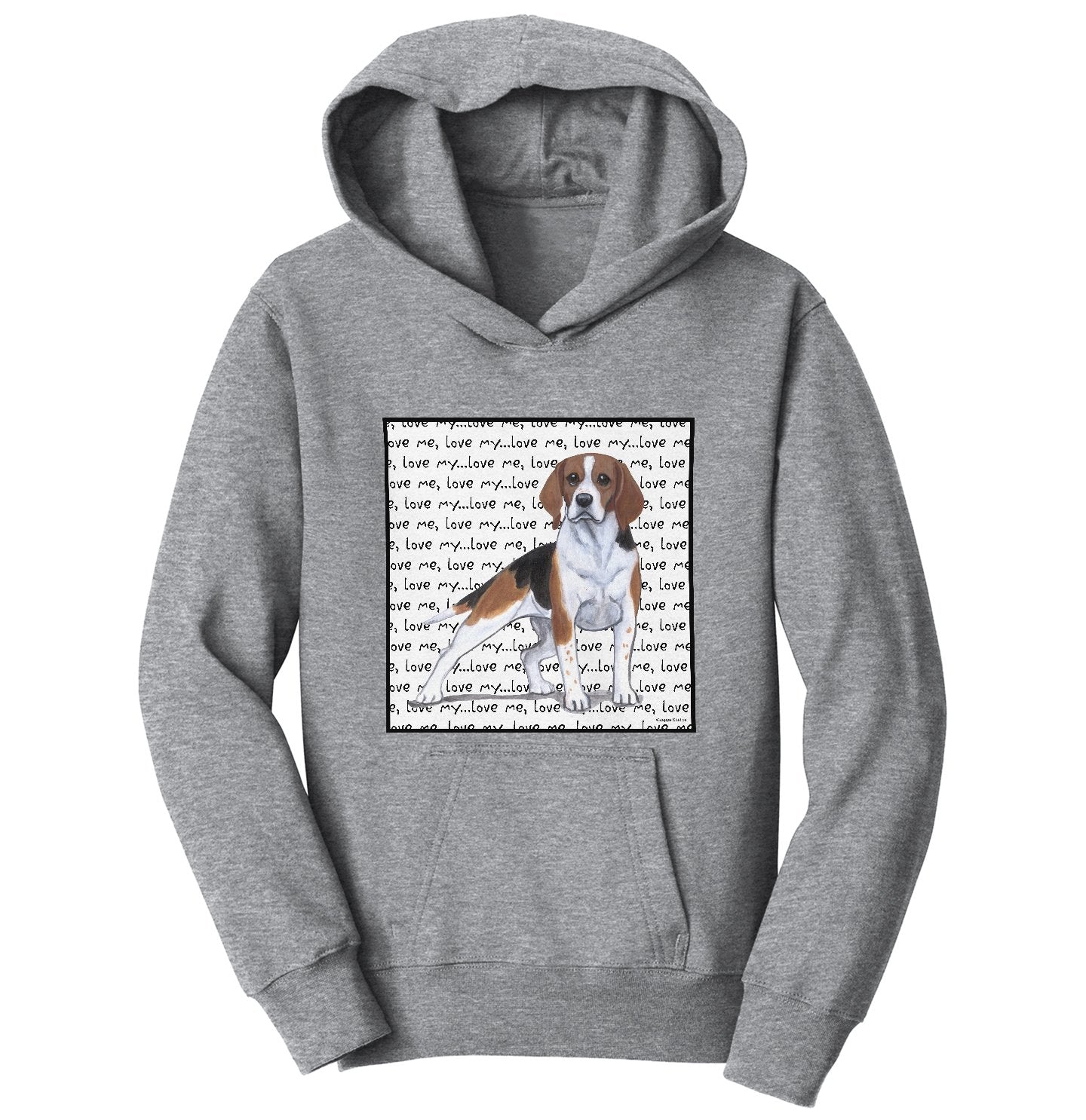 Animal Pride - Beagle Love Text - Kids' Unisex Hoodie Sweatshirt