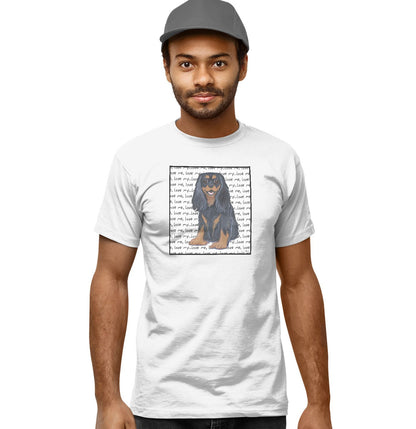 Black & Tan Cavalier Love Text - Adult Unisex T-Shirt