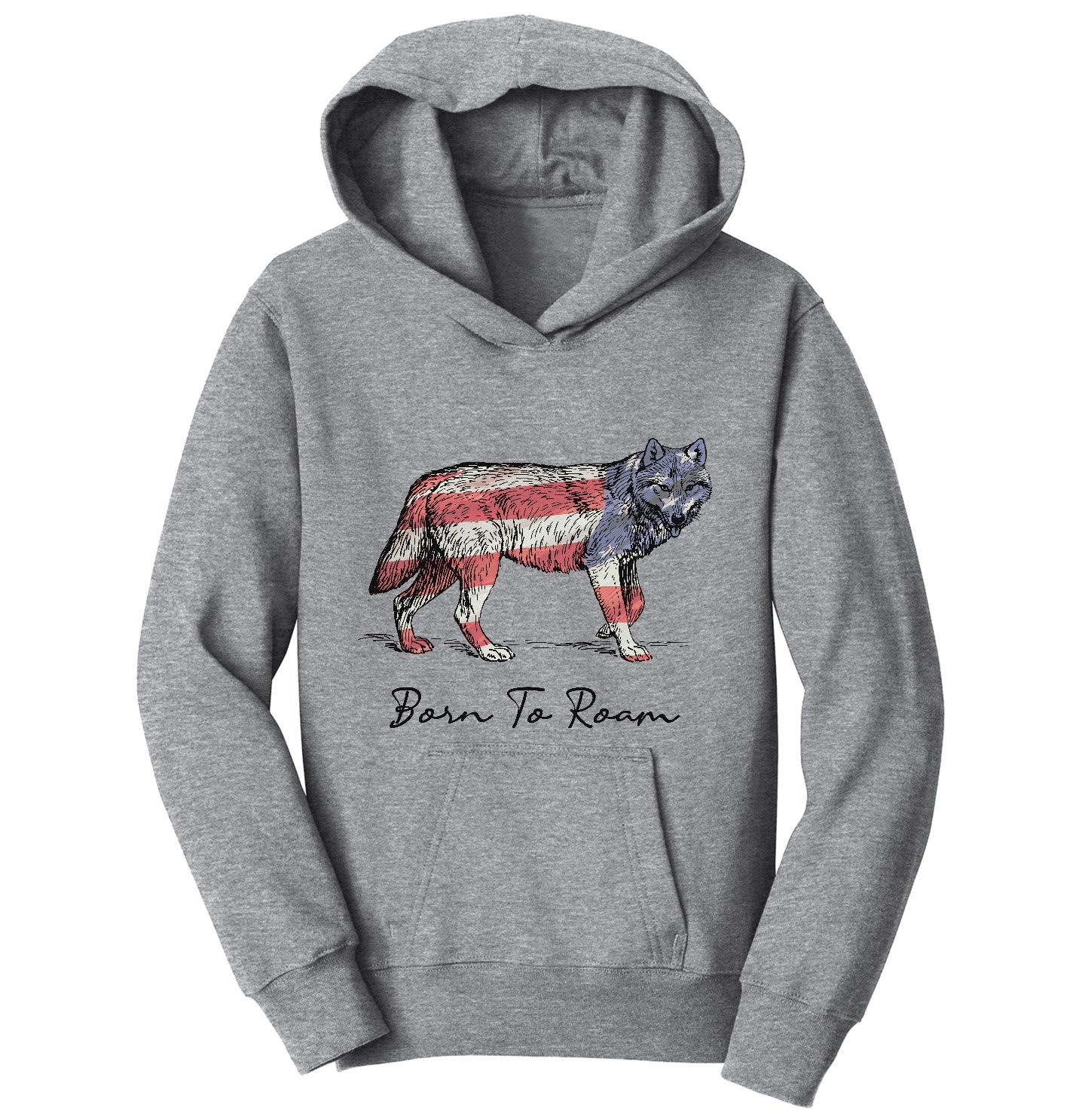 Wolf American Flag Overlay - Kids' Hoodie Sweatshirt