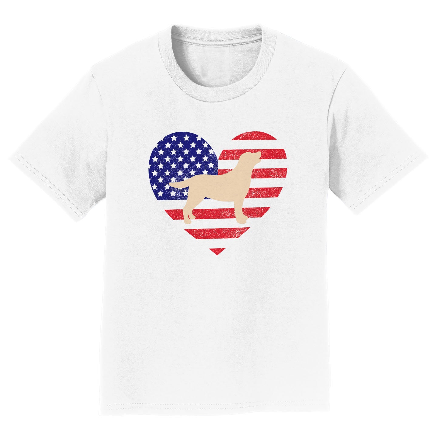 USA Flag Yellow Lab Silhouette - Kids' Unisex T-Shirt