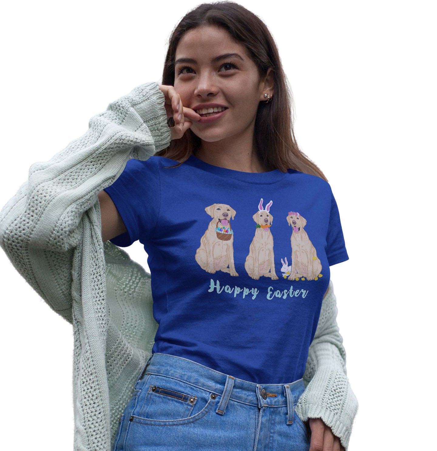 Easter Yellow Labrador Line Up - Women's Fitted T-Shirt