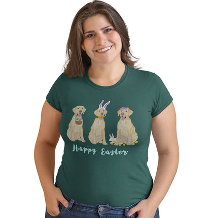 Easter Yellow Labrador Line Up - Women's Fitted T-Shirt