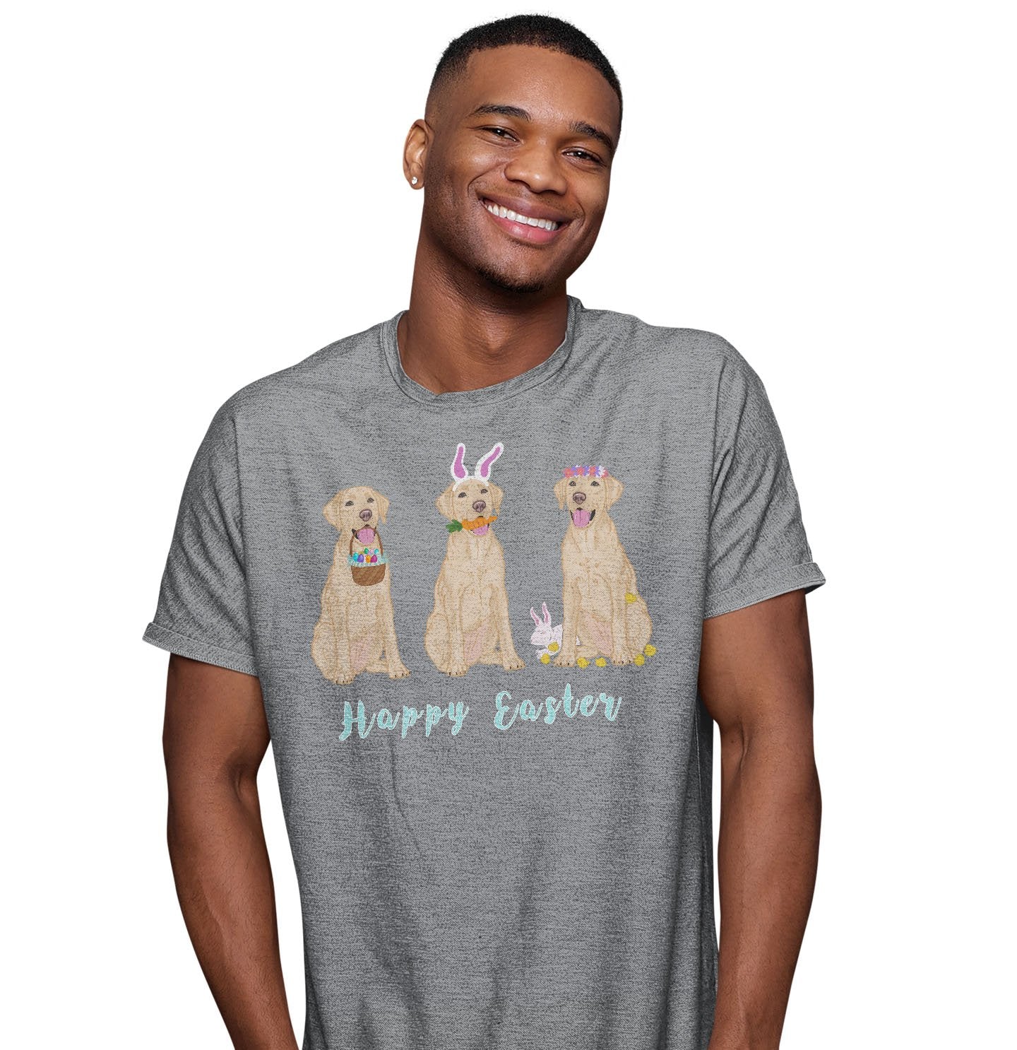 Easter Yellow Labrador Line Up - Adult Unisex T-Shirt